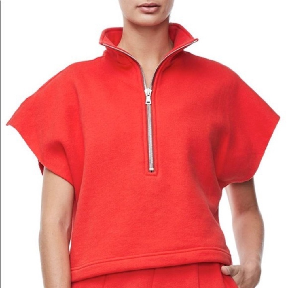 GOOD AMERICAN 🇺🇸 3/4 Zip Crop Sweatshirt